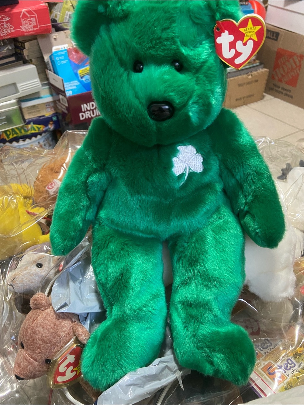Ty Beanie Baby Erin The Bear 1997 Retired Plush Toy Large 14inch Tall